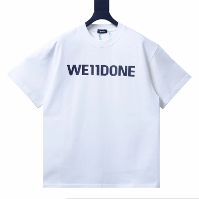 WE11DONE Online Bestseller: Jackson Wang's Pick—Classic Logo Letter Print Versatile Short-Sleeve T-Shirt (Unisex) White 01