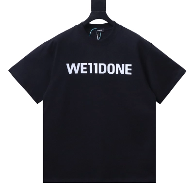 WE11DONE Online Bestseller: Jackson Wang's Pick—Classic Logo Letter Print Versatile Short-Sleeve T-Shirt (Unisex) Black 01
