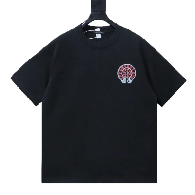 Chrome Hearts Heavy-Duty Sanskrit Scroll Embroidered Short-Sleeve T-Shirt Black 01