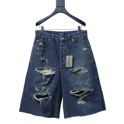 Balenciaga Baggy SS25 High Summer Distressed Denim Shorts 01