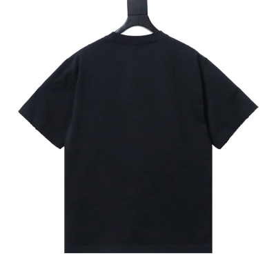 Saint laurent YSL 26SS Rhinestone Embroidered Short-Sleeve T-Shirt Black 02