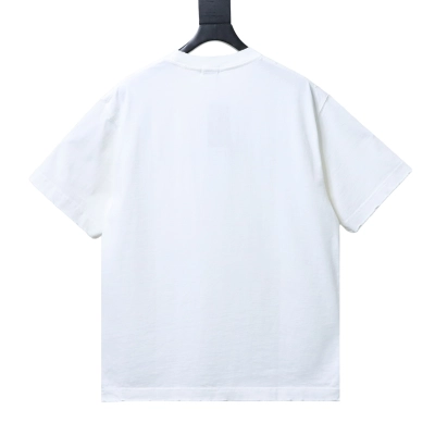 Saint laurent YSL 26SS Rhinestone Embroidered Short-Sleeve T-Shirt White 02