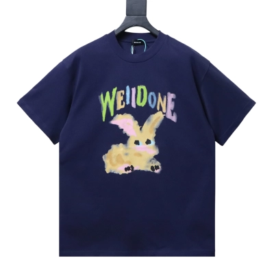 WE11DONE 26SS Fun Painted Bunny Print Short-Sleeve T-Shirt Blue 01