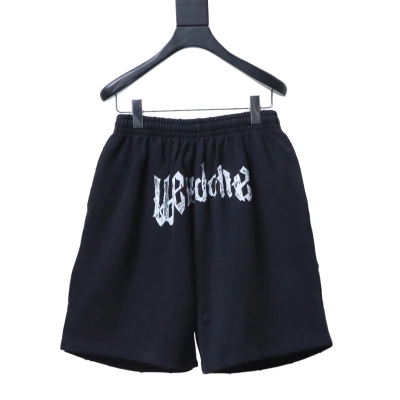WE11DONE dark gothic style letter print wide-leg pants/shorts 02