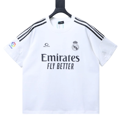 WE11DONE Real Madrid Black Warriors Football Jersey Short-Sleeve T-Shirt White 01