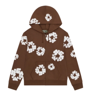 Denim Tears Cotton Wreath Zip Hoodie Brown 01