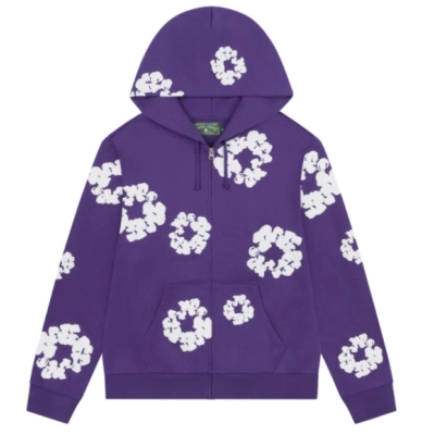 Denim Tears Cotton Wreath Zip Hoodie Purple 01