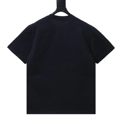 Loewe SS26 Short-Sleeve T-Shirt with Terry Cloth Letter Patch Black 02