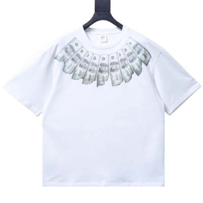 Supreme × MM6 Maison Margiela SS26 US Dollar Bill Print Short-Sleeve T-Shirt White/Black 01