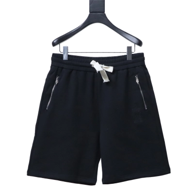 Chrome Hearts Leather-Appliqué Cross Embroidery Shorts Black 01
