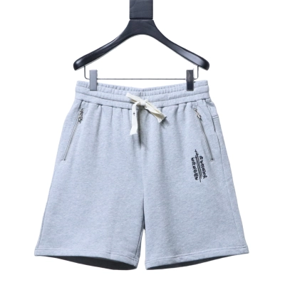 Chrome Hearts Leather-Appliqué Cross Embroidery Shorts Grey 01