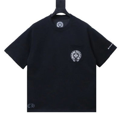Chrome Hearts Embroidered Scroll Short-Sleeve T-Shirt Black 01