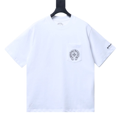 Chrome Hearts Embroidered Scroll Short-Sleeve T-Shirt White 01