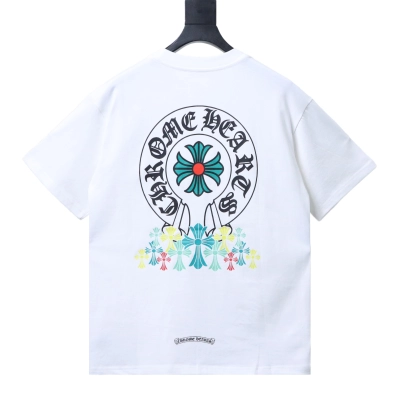 Chrome Hearts Green Cross Short-Sleeve T-Shirt White 02