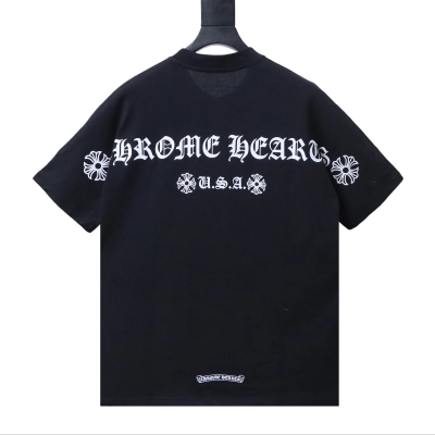 Chrome Hearts Short-Sleeve T-Shirt with Sanskrit Back Print Black 02