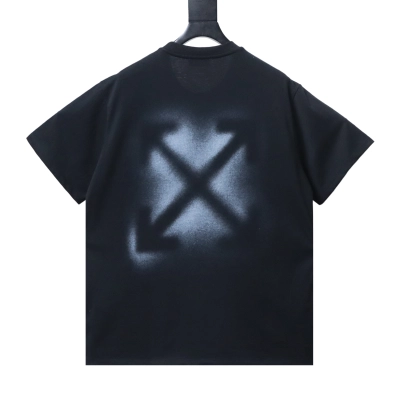 OFF-WHITE Ink-splatter arrow short-sleeve T-shirt Black 02