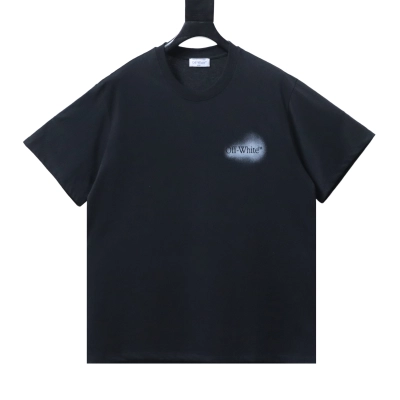 OFF-WHITE Ink-splatter arrow short-sleeve T-shirt Black 01