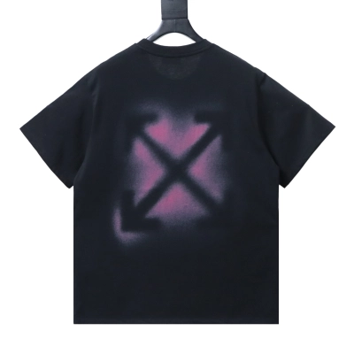 OFF-WHITE Ink-splatter arrow short-sleeve T-shirt Black 1 02