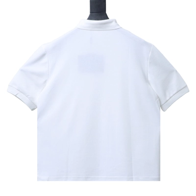 Prada 25SS Letter-Embroidered Short-Sleeve Polo T-Shirt White 02