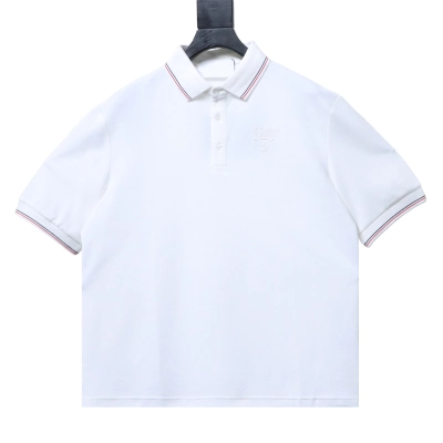 Prada 25SS Striped Short-Sleeve Polo Shirt 01