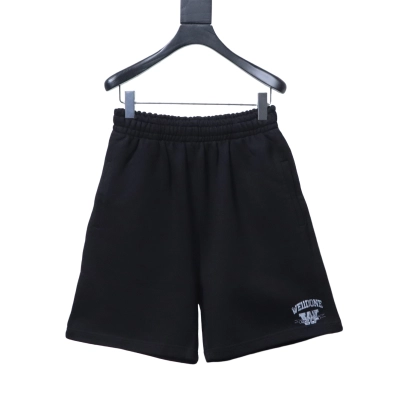 WE11DONE Official Logo Elastic-Waist Casual Sweat Shorts Black 01