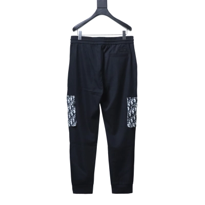 Dior Monogram Embroidered Logo Pants Joggers with Side Pockets 02