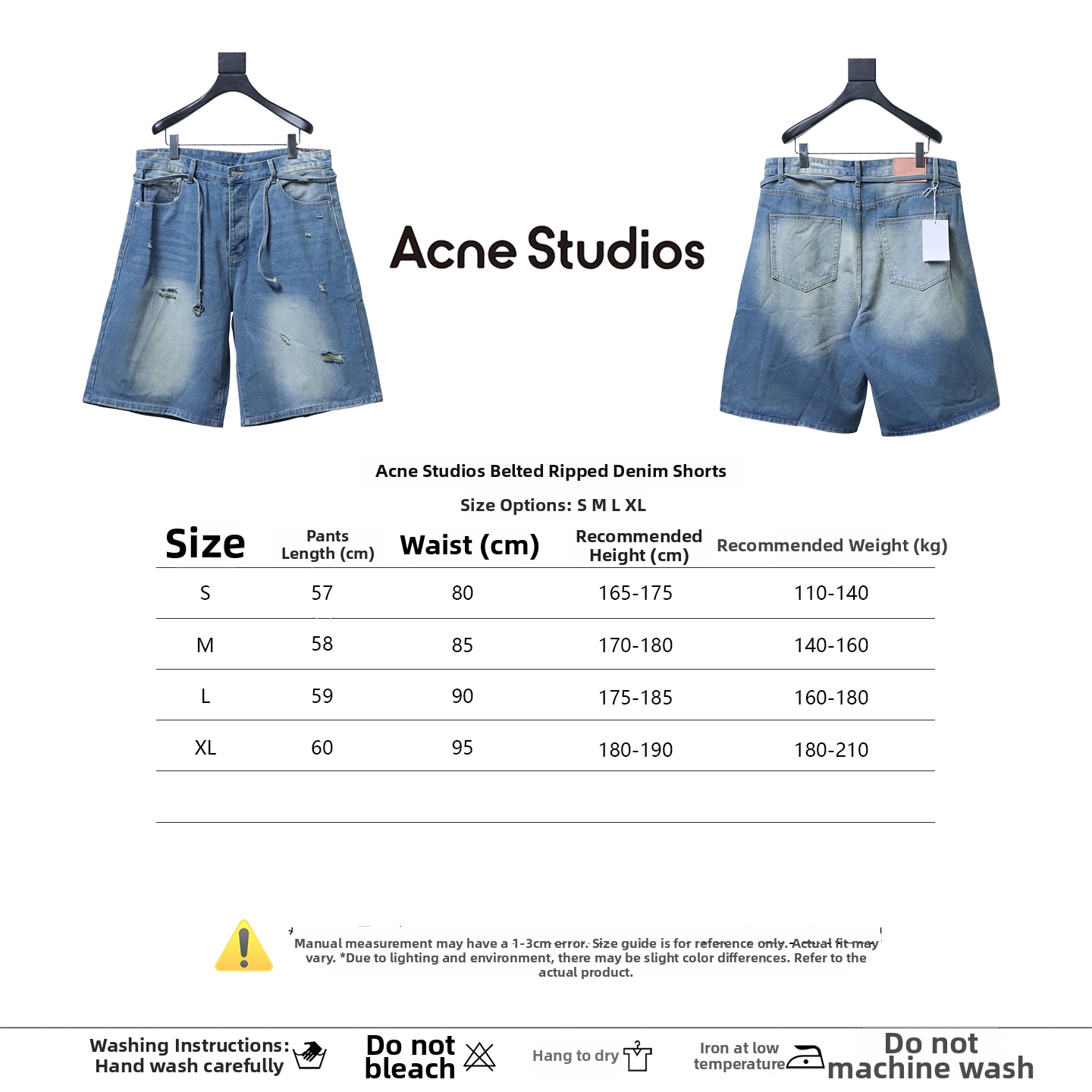 Acne Studios Distressed Denim Shorts with Belt