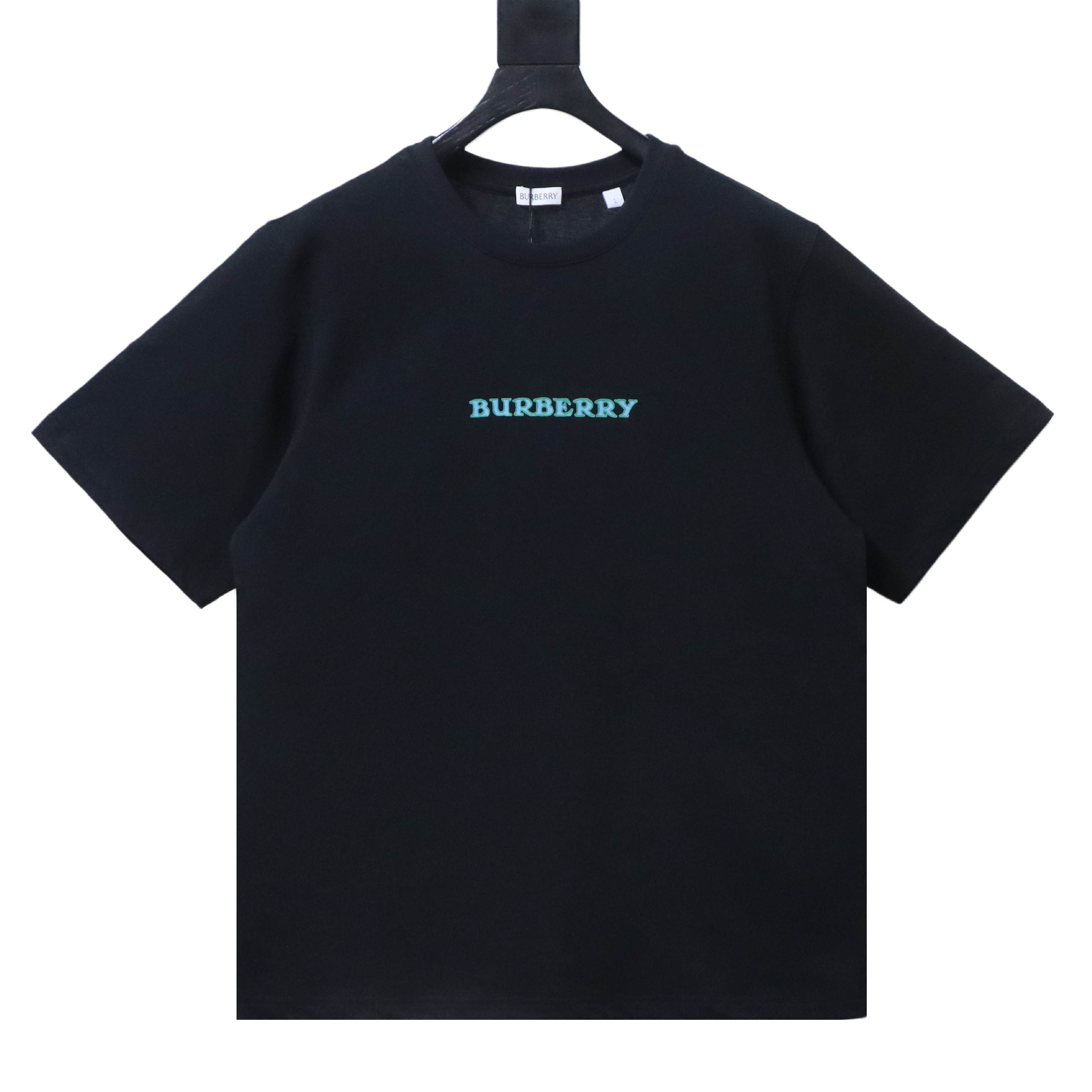 Burberry SS26 Short-Sleeve T-Shirt with Equestrian Knight Print on the Back Black