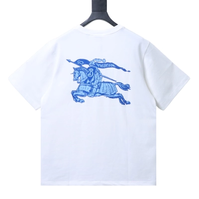 Burberry SS26 Short-Sleeve T-Shirt with Equestrian Knight Print on the Back White 02