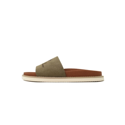 Hermes Flat Slides Khaki 01