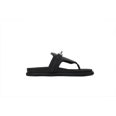 Hermes Flat Thong Sandals Black 02