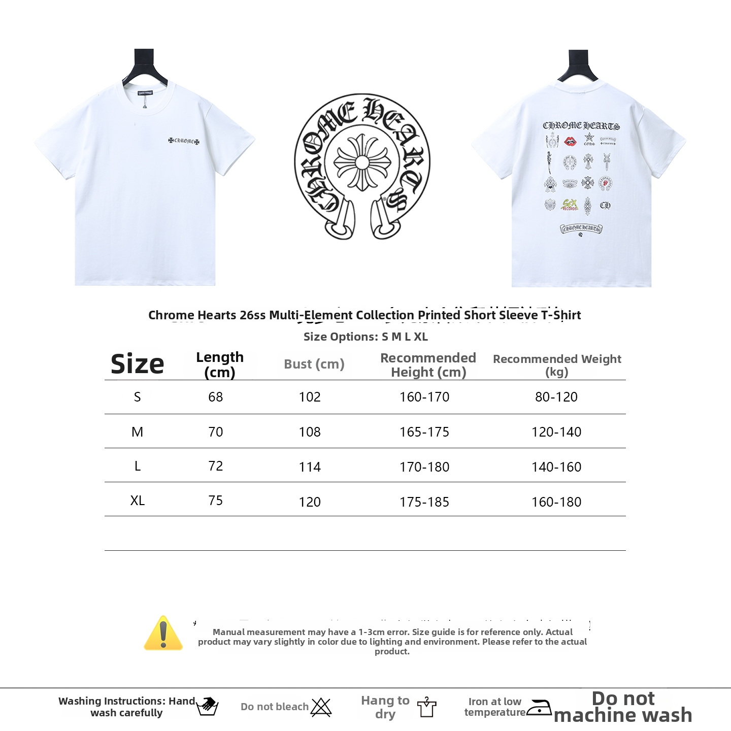 Chrome Hearts 26SS Rolling Stones Horseshoe Red "Big Tongue" Print Short-Sleeve T-Shirt Black/White
