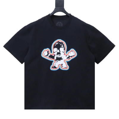 Chrome Hearts Colorful Skull Short-Sleeve T-Shirt Black 01