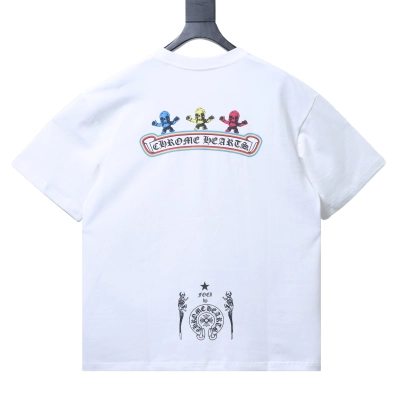Chrome Hearts Colorful Skull Short-Sleeve T-Shirt White 02