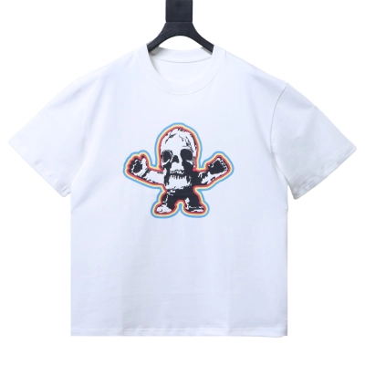 Chrome Hearts Colorful Skull Short-Sleeve T-Shirt White 01