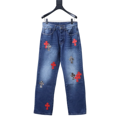 Chrome Hearts Cross-Patch Denim Jeans 01
