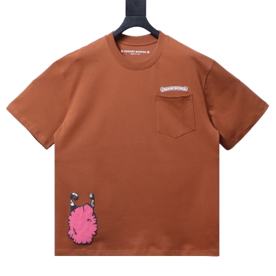 Chrome Hearts Graffiti Print Short-Sleeve T-shirt Brown 01