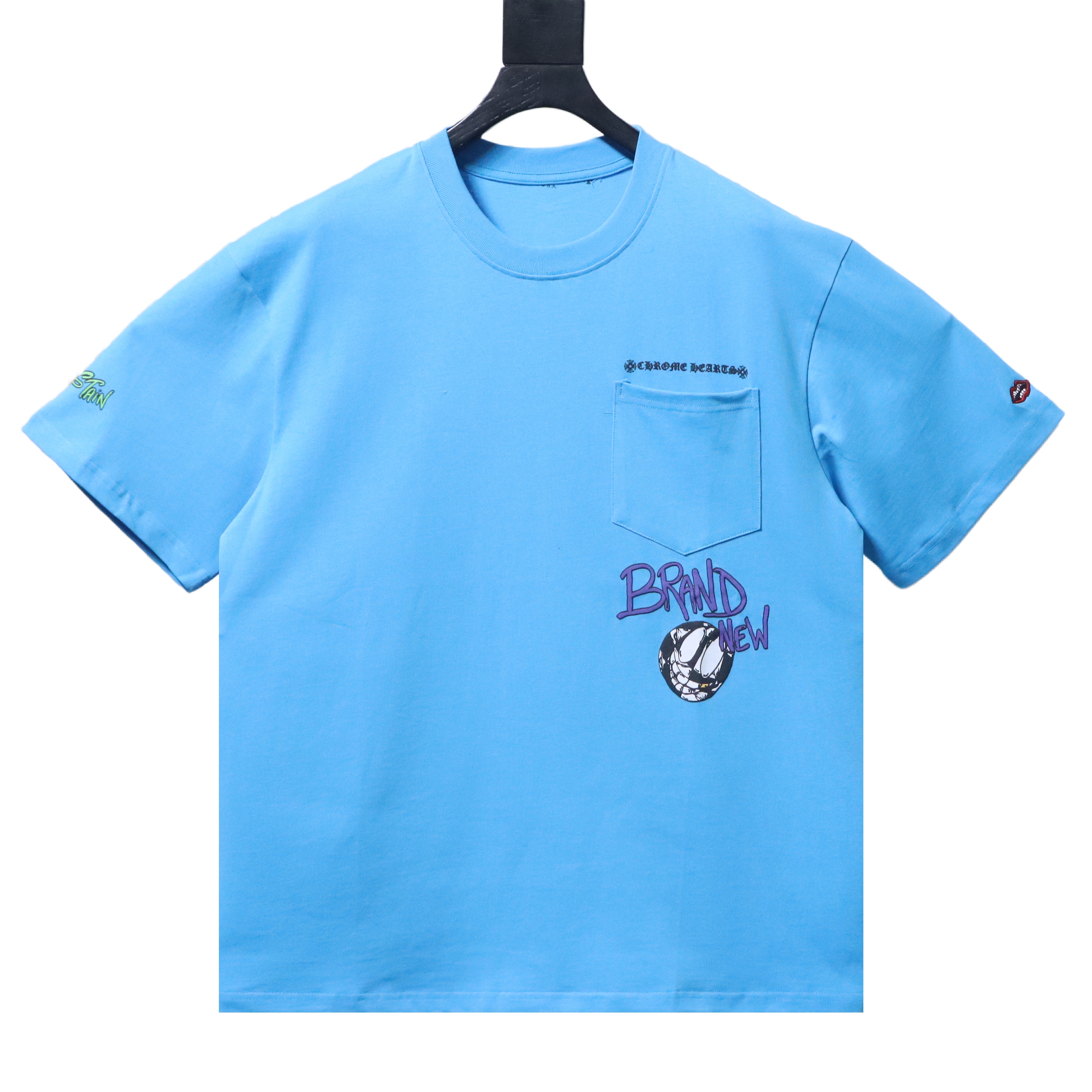 Chrome Hearts Graffiti Print Short-Sleeve T-shirt Blue