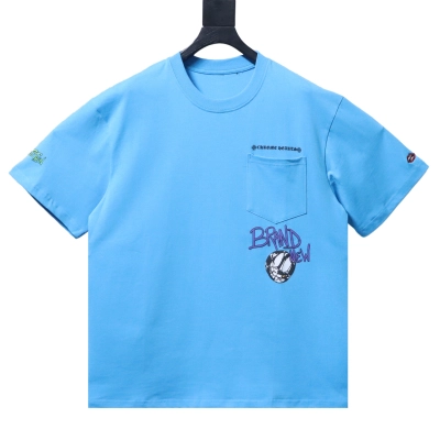 Chrome Hearts Graffiti Print Short-Sleeve T-shirt Blue 01