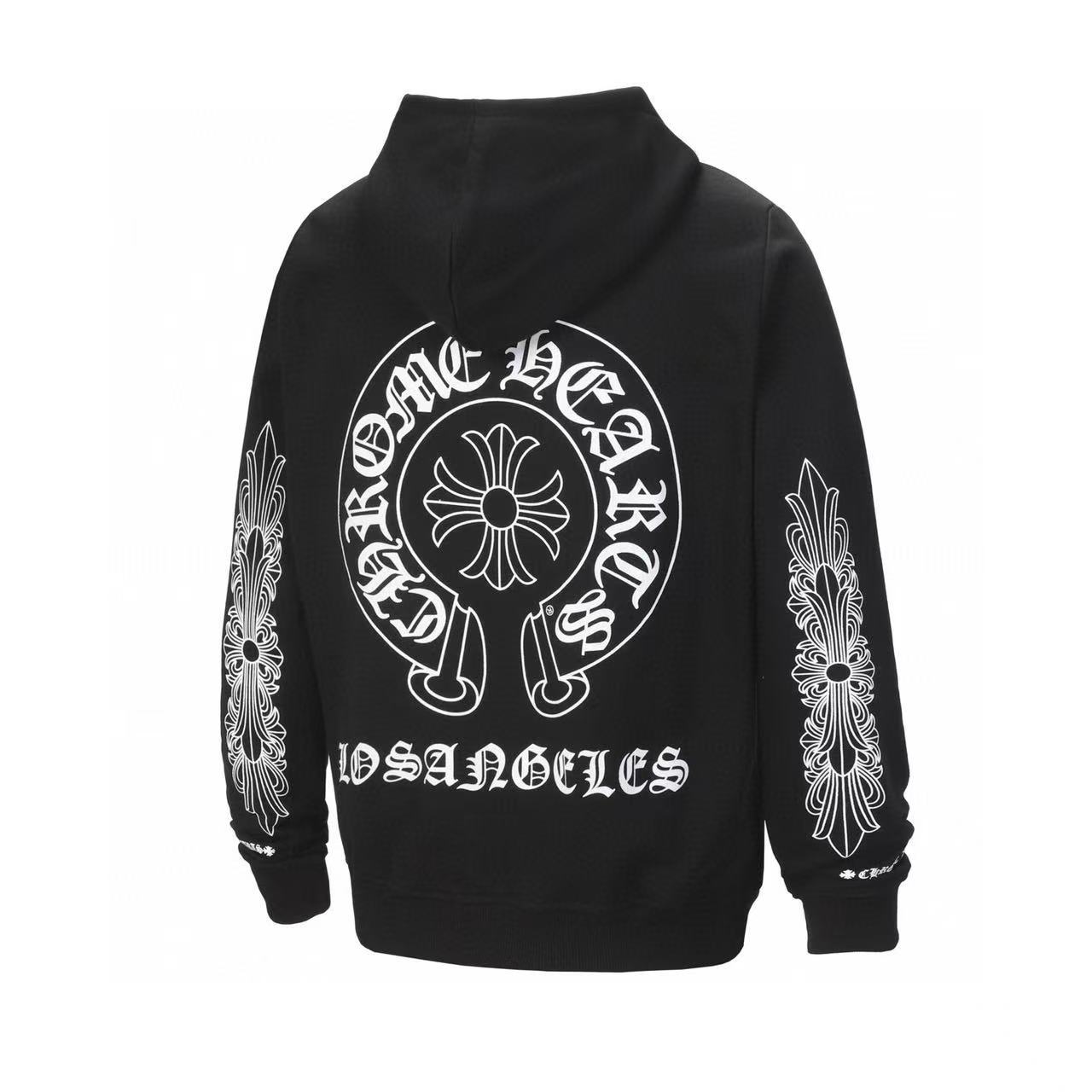 Chrome Hearts Hoodie Zip-Up Jacket Hoodie Black/White Y56#