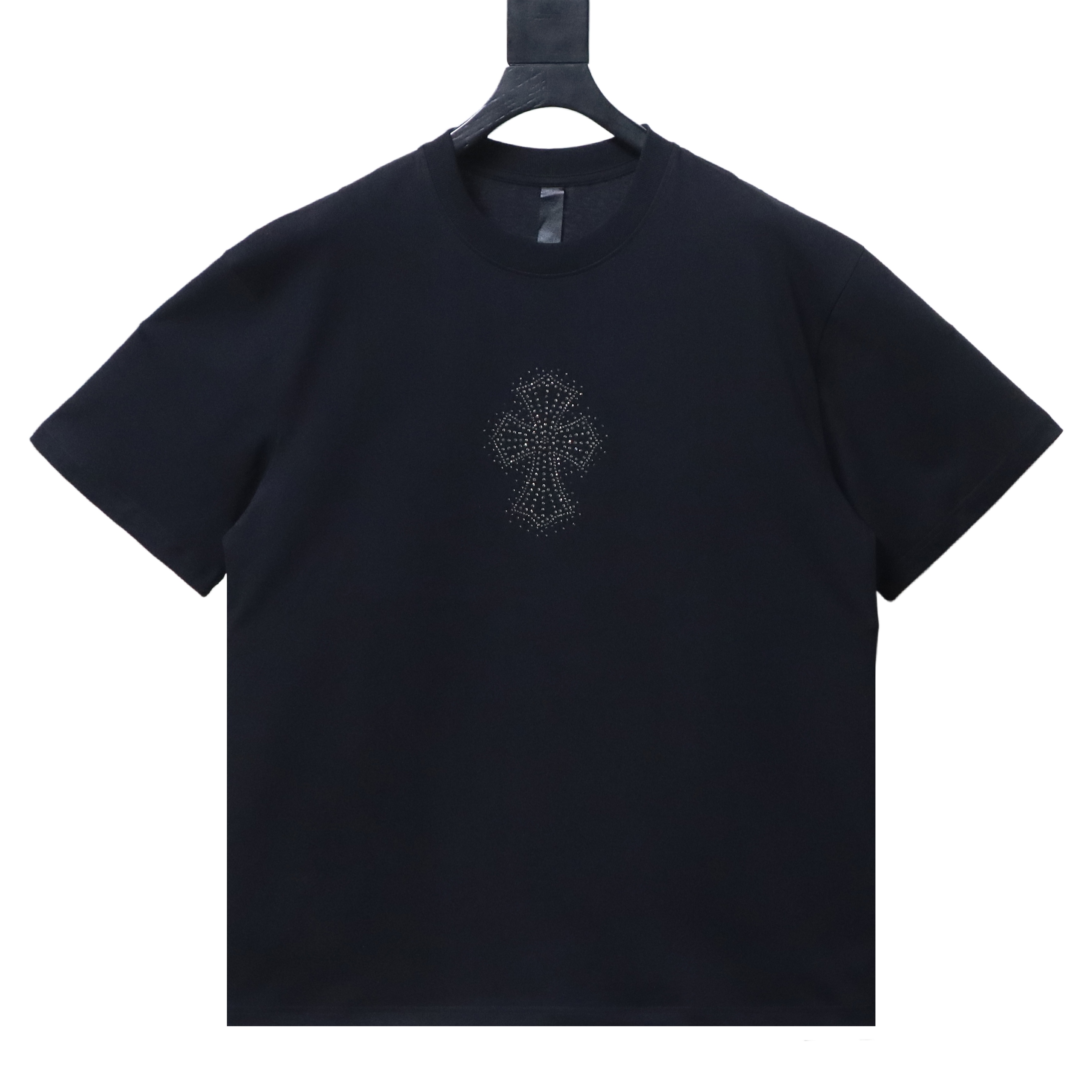 Chrome Hearts Rhinestone-embellished cross short-sleeve shirt Black