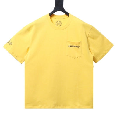 Chrome Hearts Short-Sleeve T-Shirt with Colorful Cross Print Yellow 01