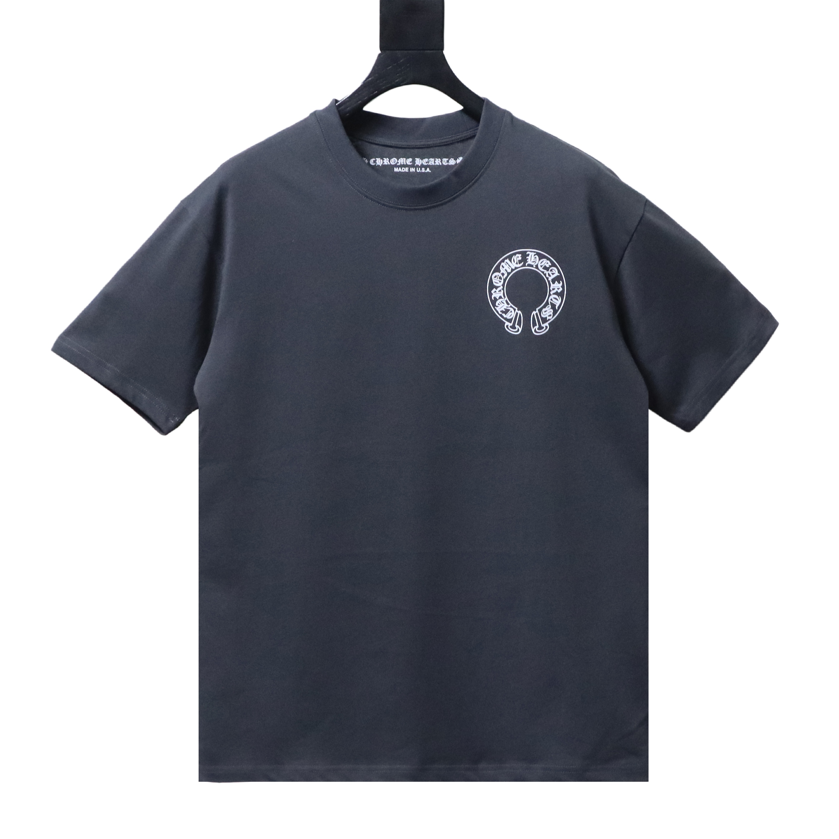 Chrome Hearts Short-Sleeve T-Shirt with Sanskrit Back Print Grey