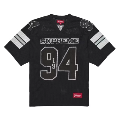 Supreme Sequin Football Jersey Black 01