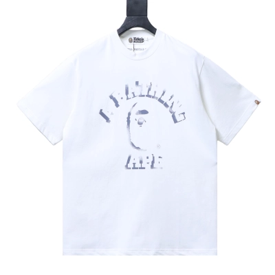 BAPE Phantom Ape Head Washed Short-Sleeve T-Shirt Black/White 01