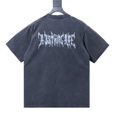 BAPE Washed T-Shirt with Slashed Ape Head Graphic Black 02