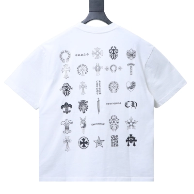 Chrome Hearts Multi-Logo Print Short-Sleeve T-Shirt Black/White 02