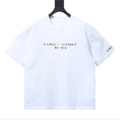 Chrome Hearts Colorful Logo Print Short-Sleeve T-Shirt Black/White 01