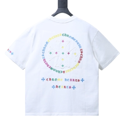Chrome Hearts Colorful Logo Print Short-Sleeve T-Shirt Black/White 02