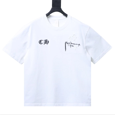 Chrome Hearts Short-Sleeve T-Shirt with Back Patch Black/White 01